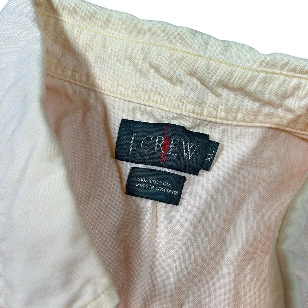 Vintage J Crew Oarsman Label Poplin Peach Salmon Cotton Normcore‎ Shirt Men's XL